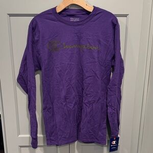 Champion Mens Long Sleeve Medium Purple